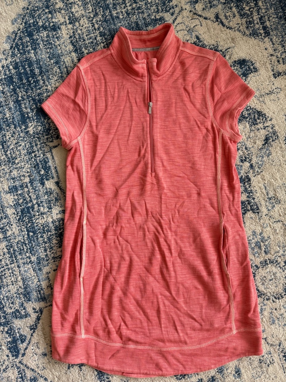 Tommy Bahama Coral Short-Sleeve Half-Zip Dress